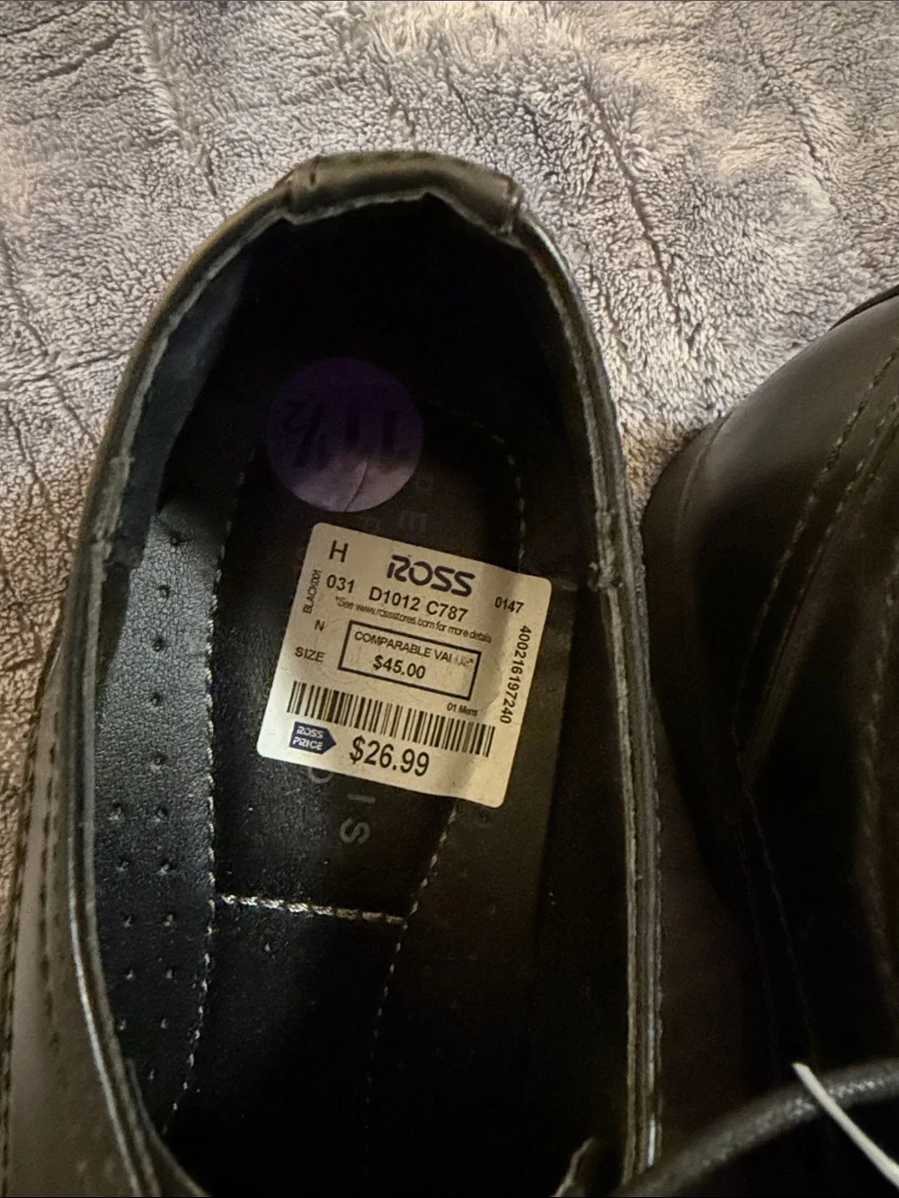 Perry Ellis Black Textured Lace-Up Oxfords